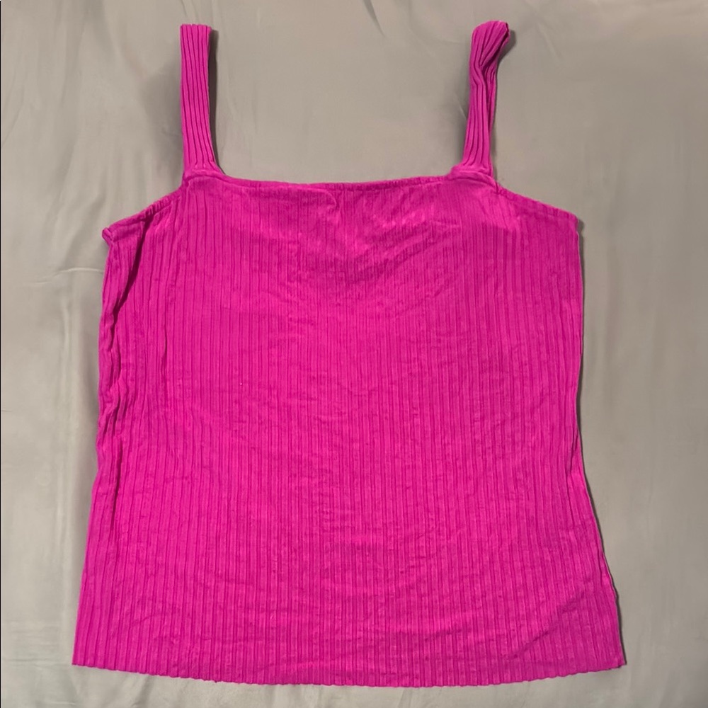 1. State Pink Ribbed Camisole Fitted Top - Picture 1 of 5